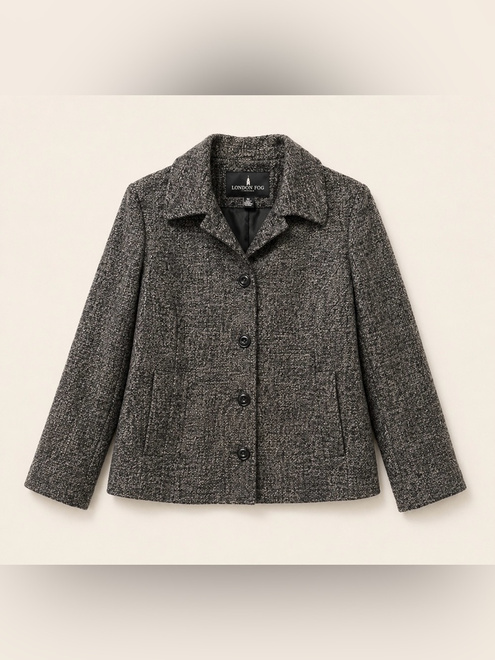 London Fog Women's Charcoal Gray Short Peacoat